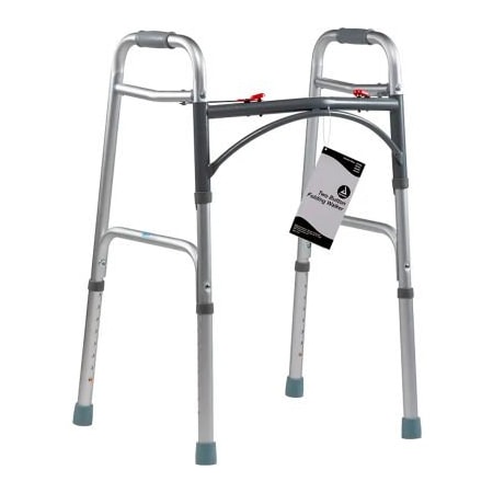 Dynarex Dynarex Two Button Folding Walker, Junior Size, 300 lb., Pack of 4 10161-4